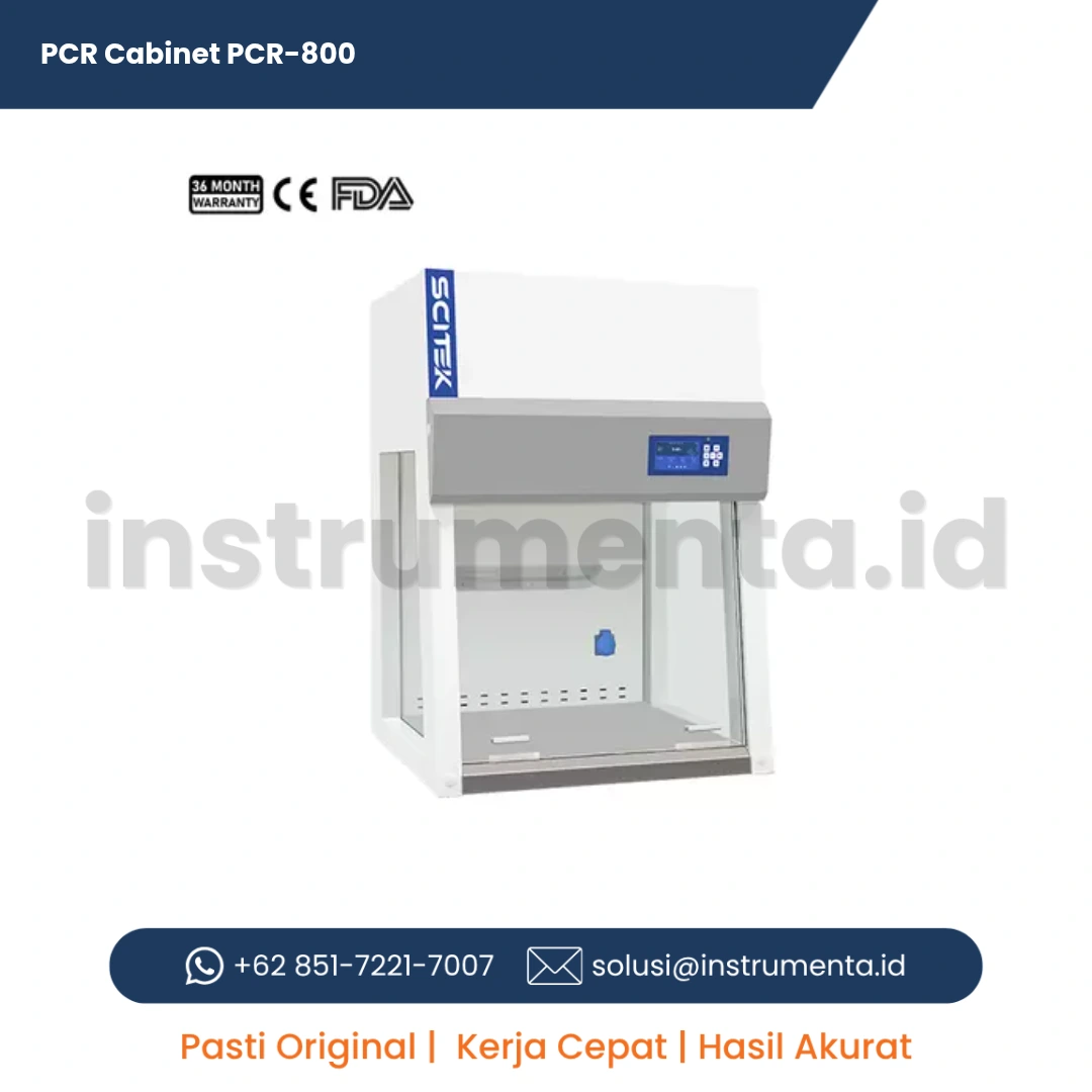 Authorized Distributor PCR Cabinet SCITEK PCR-800 Lemari Kerja Steril Kontaminasi DNA RNA Laboratorium HEPA Filter & UV Lamp